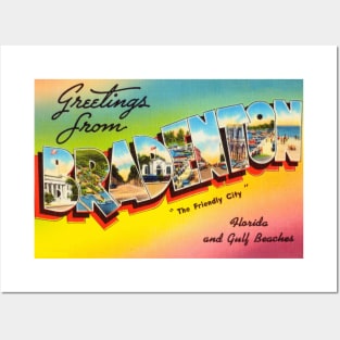 Greetings from Bradenton, Florida - Vintage Large Letter Postcard Posters and Art